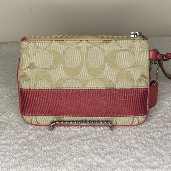 Coach Pink Logo Wristlet in Logo Canvas (6" x 4") - Picture 1 of 8